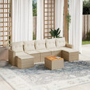 sofasæt til haven 8 dele med hynder polyrattan beige