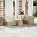 sofasæt til haven 9 dele med hynder polyrattan beige