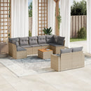 sofasæt til haven 10 dele med hynder polyrattan beige