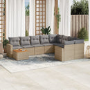 sofasæt til haven 10 dele med hynder polyrattan beige