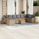 sofasæt til haven 11 dele med hynder polyrattan beige