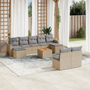 sofasæt til haven 10 dele med hynder polyrattan beige