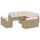 sofasæt til haven 12 dele med hynder polyrattan beige