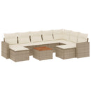 sofasæt til haven 10 dele med hynder polyrattan beige