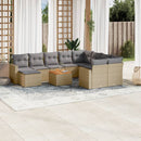 sofasæt til haven 11 dele med hynder polyrattan beige