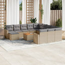 sofasæt til haven 13 dele med hynder polyrattan beige