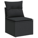 sofasæt til haven 7 dele med hynder polyrattan sort