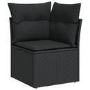 sofasæt til haven 7 dele med hynder polyrattan sort