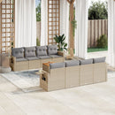 sofasæt til haven 9 dele med hynder polyrattan beige