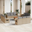 sofasæt til haven 13 dele med hynder polyrattan beige