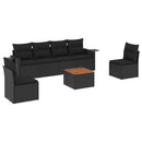 sofasæt til haven 7 dele med hynder polyrattan sort