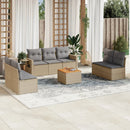 sofasæt til haven 8 dele med hynder polyrattan beige