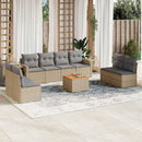 sofasæt til haven 9 dele med hynder polyrattan beige