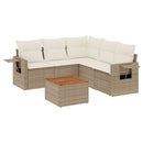 sofasæt til haven 6 dele med hynder polyrattan beige