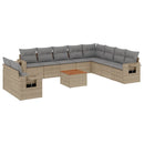 sofasæt til haven 11 dele med hynder polyrattan beige