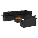 sofasæt til haven 9 dele med hynder polyrattan sort
