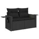 sofasæt til haven 9 dele med hynder polyrattan sort