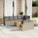 sofasæt til haven 9 dele med hynder polyrattan beige