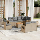 sofasæt til haven 9 dele med hynder polyrattan beige