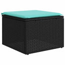 havesofasæt med 7 hynder sort polyrattan