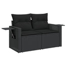 sofasæt til haven 9 dele med hynder polyrattan sort