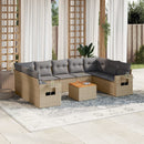 sofasæt til haven 10 dele med hynder polyrattan beige
