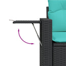 havesofasæt med 10 hynder sort polyrattan