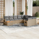 sofasæt til haven 10 dele med hynder polyrattan beige