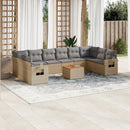 sofasæt til haven 11 dele med hynder polyrattan beige