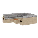 sofasæt til haven 11 dele med hynder polyrattan beige