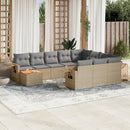 sofasæt til haven 11 dele med hynder polyrattan beige