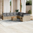 sofasæt til haven 11 dele med hynder polyrattan beige