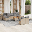 sofasæt til haven 10 dele med hynder polyrattan beige