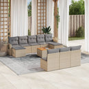 sofasæt til haven 11 dele med hynder polyrattan beige