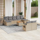 sofasæt til haven 10 dele med hynder polyrattan beige