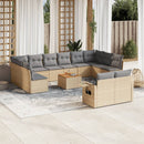 sofasæt til haven 13 dele med hynder polyrattan beige