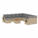 sofasæt til haven 12 dele med hynder polyrattan beige