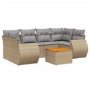 sofasæt til haven 7 dele med hynder polyrattan beige