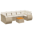 sofasæt til haven 8 dele med hynder polyrattan beige
