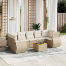 sofasæt til haven 8 dele med hynder polyrattan beige