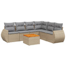 sofasæt til haven 7 dele med hynder polyrattan beige