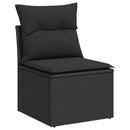 sofasæt til haven 7 dele med hynder polyrattan sort