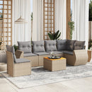 sofasæt til haven 7 dele med hynder polyrattan beige