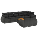 sofasæt til haven 9 dele med hynder polyrattan sort