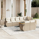 sofasæt til haven 9 dele med hynder polyrattan beige