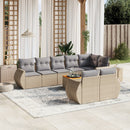 sofasæt til haven 9 dele med hynder polyrattan beige