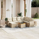 sofasæt til haven 8 dele med hynder polyrattan beige