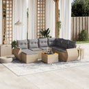 sofasæt til haven 8 dele med hynder polyrattan beige
