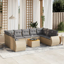 sofasæt til haven 10 dele med hynder polyrattan beige