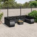 sofasæt til haven 11 dele med hynder polyrattan sort